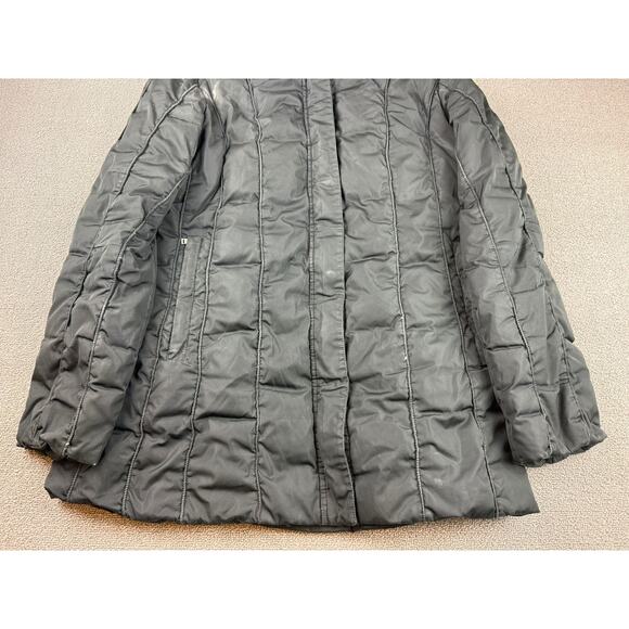 Post Card Women's Medium Black Hooded Fur Trim Puffer Coat - Picture 5 of 16